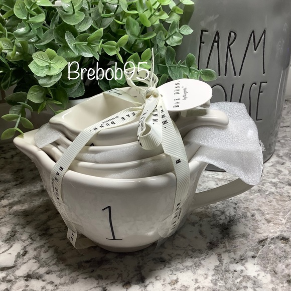 Rae Dunn Kitchen Rae Dunn White Tea Cup Measuring Cups W Handle Poshmark